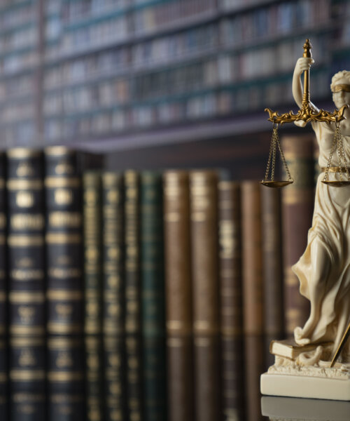 Symbol of justice – Themis in the old university library.
