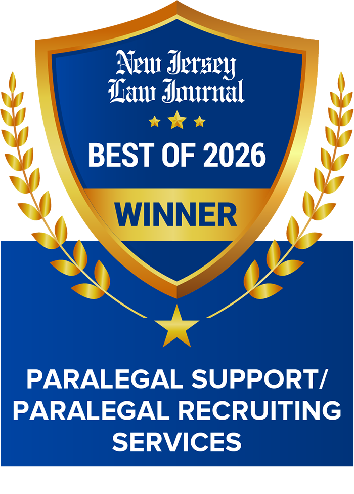 New Jersey Law Journal Best of 2026 - Winner Paralegal Support / Paralegal Recruiting Services
